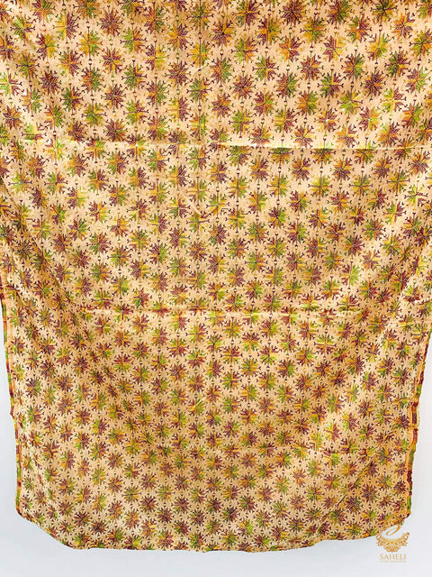 Beige colour georgette phulkari dupatta