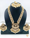 Kundan stone with white pearls beautifullong necklace set
