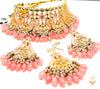Baby Pink colour Beautiful meenakari work with baby pink pearls with Kundan Stones necklace set