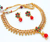 Small Sizesouth indian style Beautiful Gold Plated (Artificial) with polki stone Necklace Set