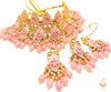 Baby Pink Pearls with Kundan Stones necklace set