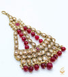 Deep MAroon Pearls with Polki stone beautiful passa