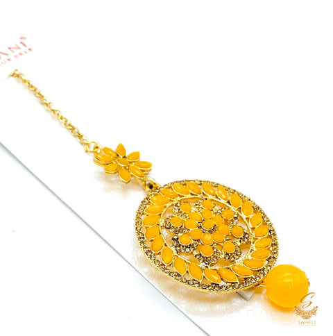 Mustard and golden stone beautiful tikka