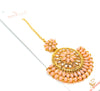 Rosegold colour pearls with golden stone beautiful tikka