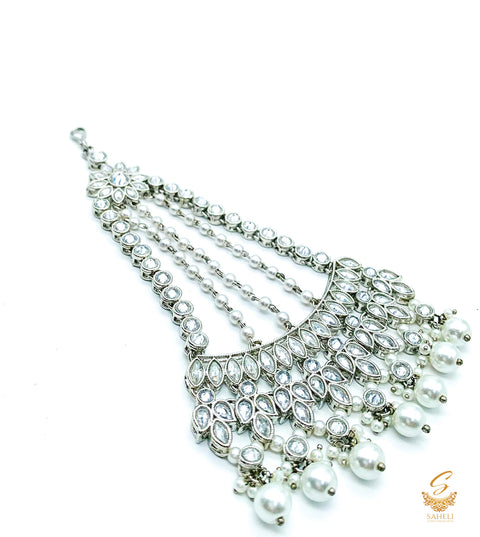 Silver pearls and Polki stone beautiful passa