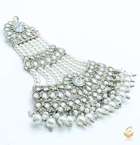 Silver pearls and Polki stone beautiful passa