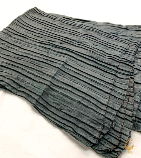 Deep anchor grey beautiful soft crushed linen fabric hijab