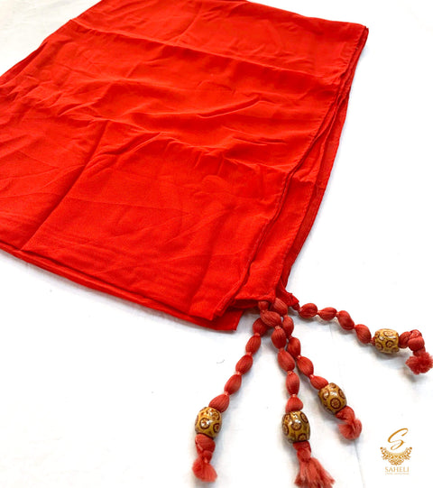 Red colour georgette based beautiful hijab