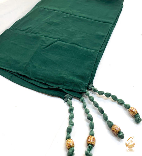 Bottle green  colour georgette based beautiful hijab