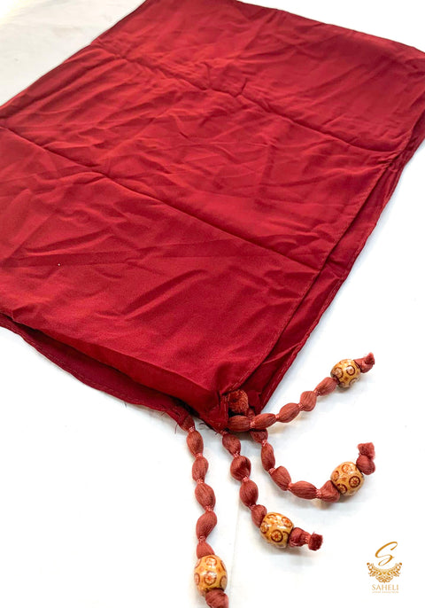 Maroon colour georgette based beautiful hijab