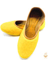 Deep Lemon colour pearl beaded beauutiful punjabi jutti