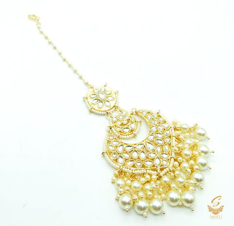 Pearls With Kundan Stone Beautiful Tikka