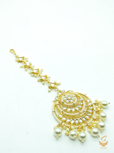 Pearls With Kundan Stone Beautiful Tikka