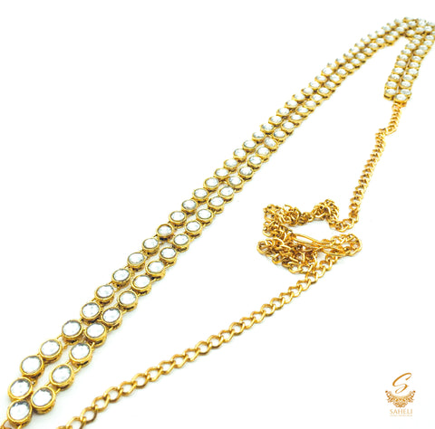 Golden and silver colour double chain kamarband