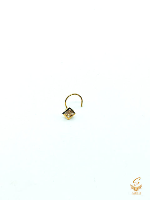 White Polki Stone Nose Ring Pin