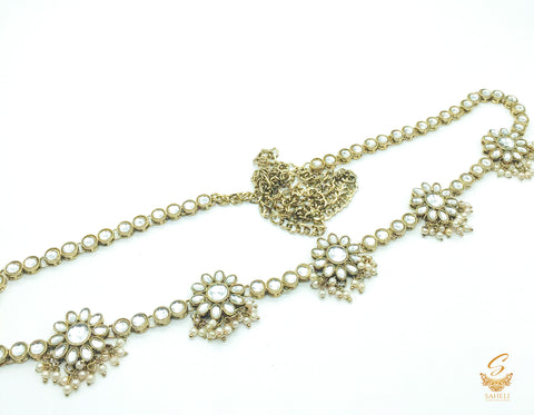 Kundan stone wth pearls heavy design kamarband