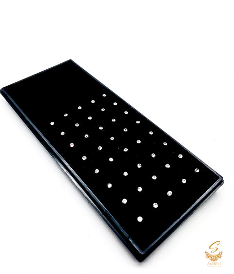 Beautiful Shiny Jerkan Silver Stone Nose Pin ( 40 in one pack)