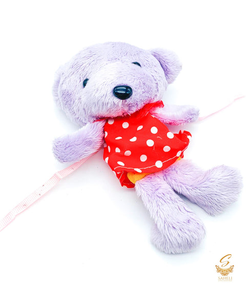 Lavender colour cute teddy Rakhi