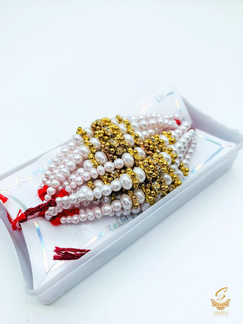 Pearl Beaded Dhaga Rakhi for Rakshabandhan