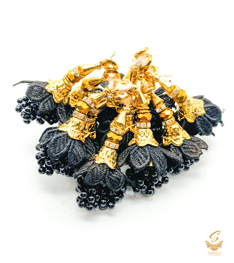 Black Pearl Small Size Latkan Tassel (PER PAIR)