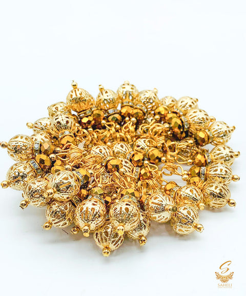 Golden colour Mini size latkan tassel (PER PAIR)