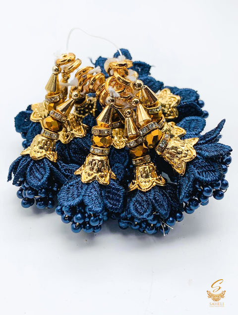Dark Blue Pearl Small Size Latkan Tassel (PER PAIR)