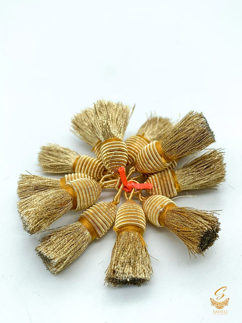 Golden Colour Small Latkan For Blouse/Dupatta (PER PAIR)