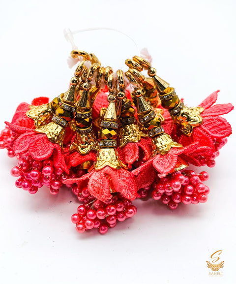 Peach Pearl Small Size Latkan Tassel (PER PAIR)