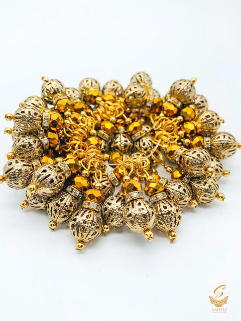 Golden colour Mini size latkan tassel (PER PAIR)