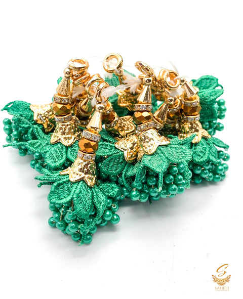 Green Pearl Small Size Latkan Tassel (PER PAIR)