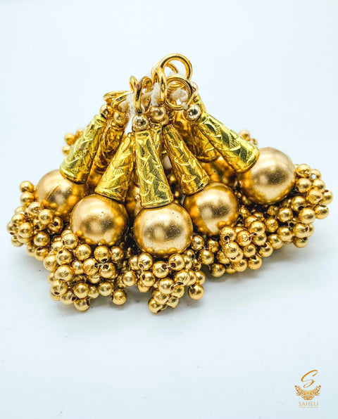 Golden colour Mini size latkan tassel (PER PAIR)