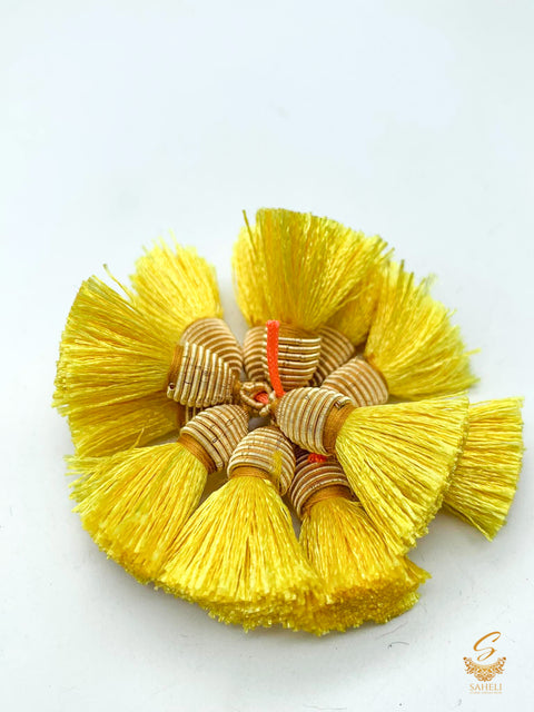 Yellow Colour Small Latkan For Blouse/Dupatta (PER PAIR)