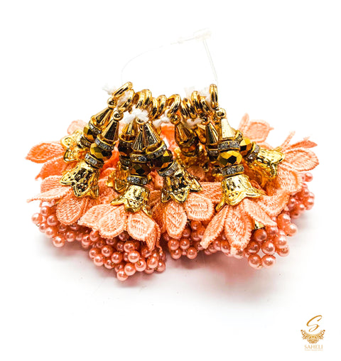 Light Peach Pearl Small Size Latkan Tassel (PER PAIR)