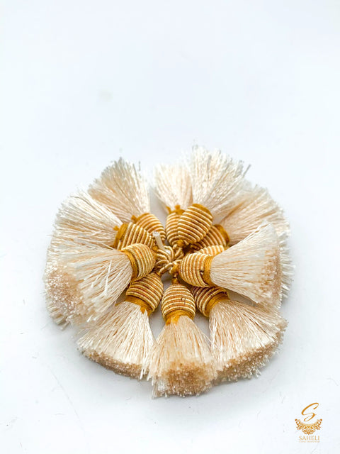 Cream Colour Small Latkan For Blouse/Dupatta (PER PAIR)