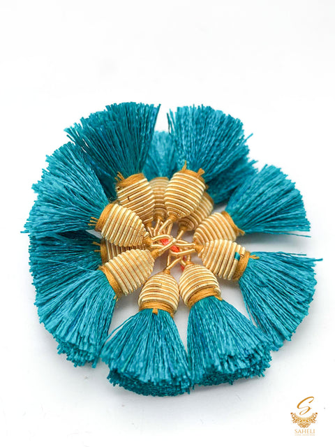 Teal Colour Small Latkan For Blouse/Dupatta (PER PAIR)