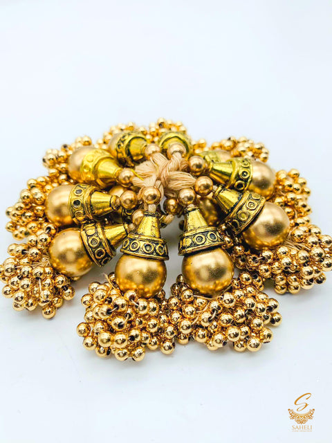 Golden colour Mini size latkan tassel (PER PAIR)