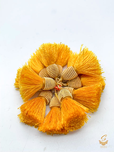 Dark Yellow Colour Small Latkan For Blouse/Dupatta (PER PAIR)