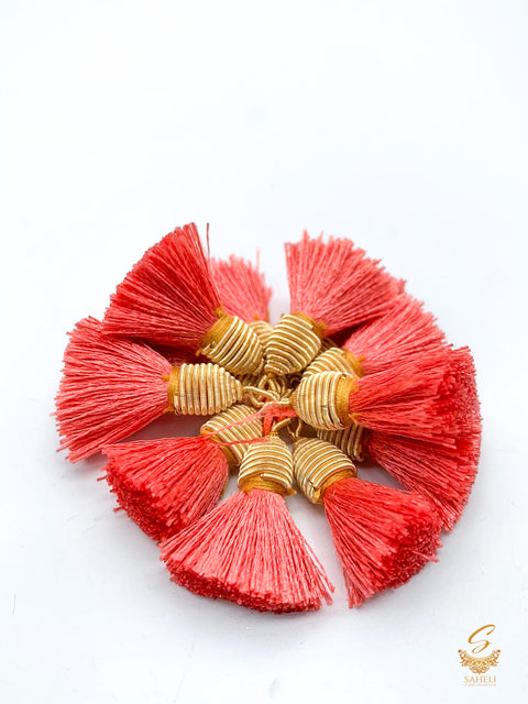 Dark Peach Colour Small Latkan For Blouse/Dupatta (PER PAIR)