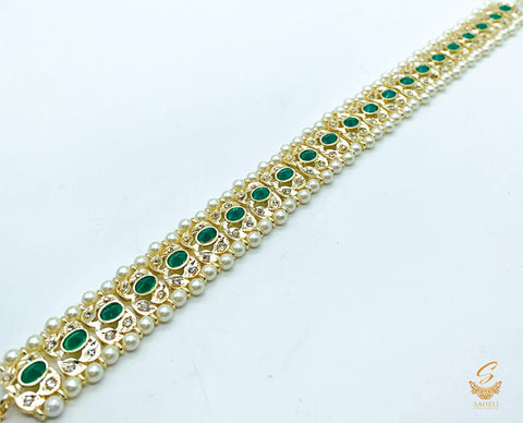 Green stone with pearls beautiful Sheeshpatti