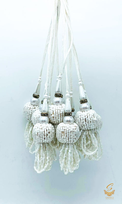 White Handmade Latkans ( in Pair)