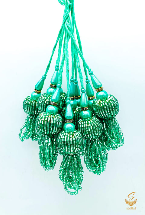 Mint Green Handmade Latkans ( in Pair)