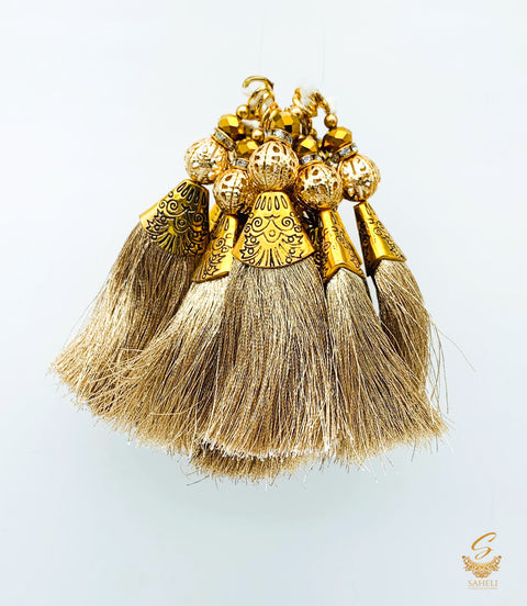 Golden Colour Tassels/Latkans (In Pair)