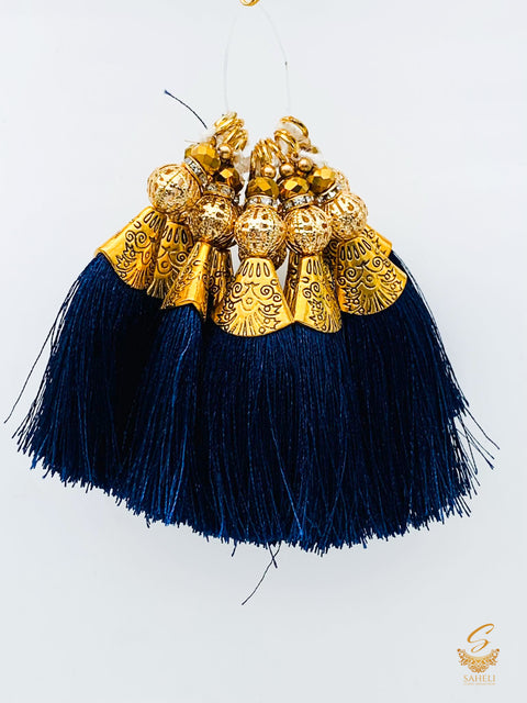 Nevi Blue Colour Tassels/Latkans (In Pair)