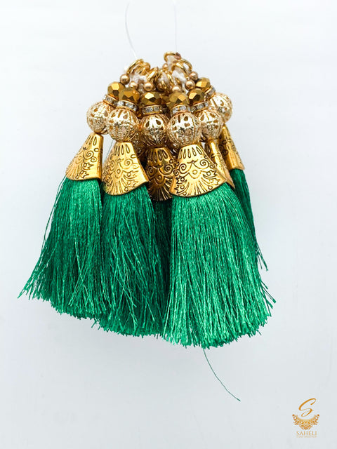 Green Colour Tassels/Latkans (In Pair)
