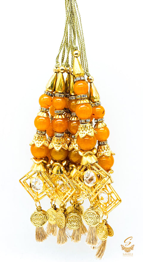 Dark Yellow Colour Tassels/Latkans (In Pair)