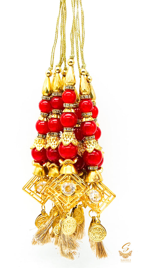 Red Colour Tassels/Latkans (In Pair)