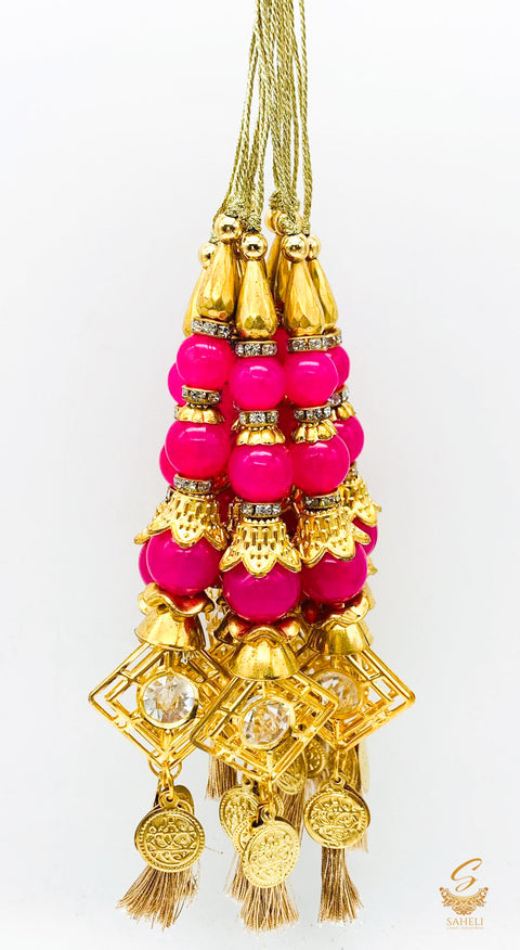 Hot Pink Colour Tassels/Latkans (In Pair)