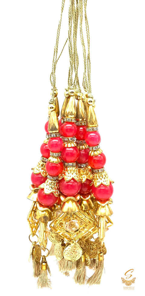 Dark Peach Colour Tassels/Latkans (In Pair)