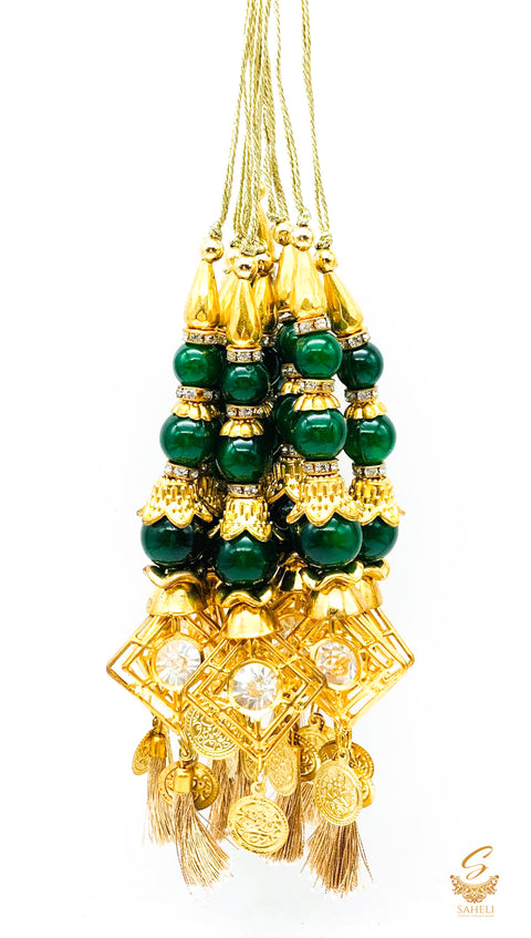 Green Colour Tassels/Latkans (In Pair)