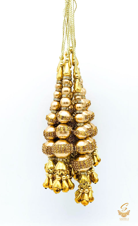 Golden Colour Tessels/Latkans ( In Pair )
